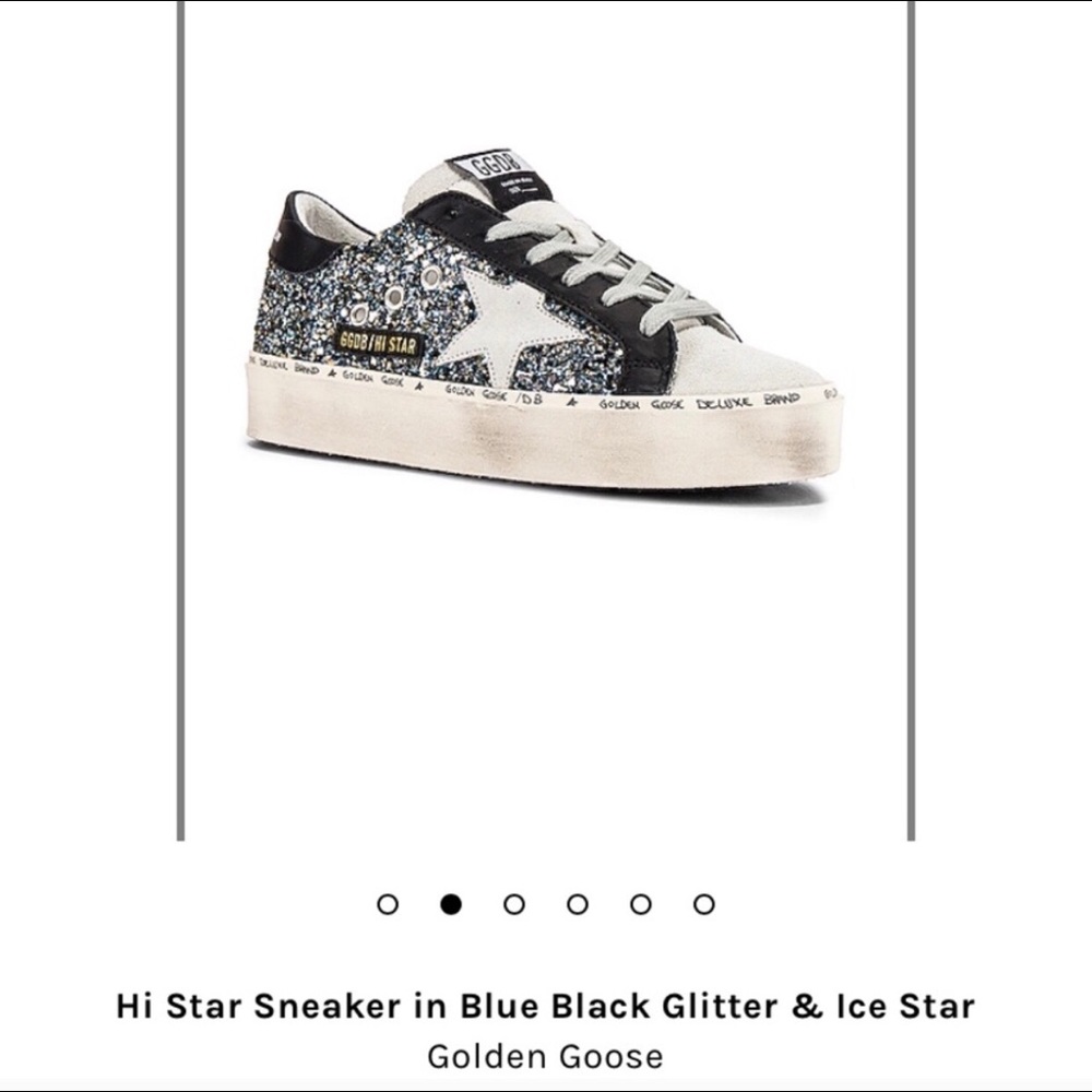 Golden Goose Hi Star Blue Black glitter